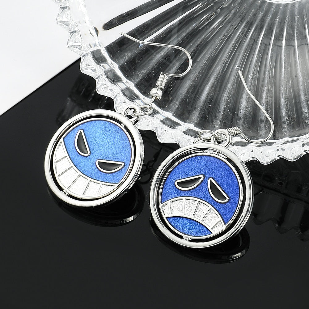 One Piece Ace Pendant Earrings