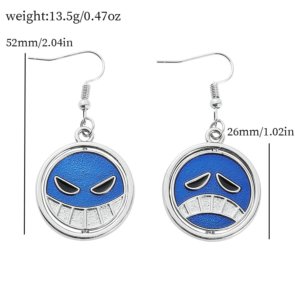 One Piece Ace Pendant Earrings