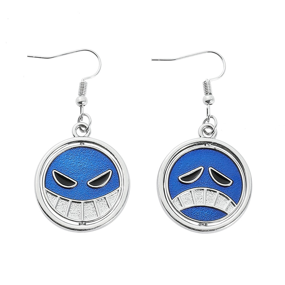 One Piece Ace Pendant Earrings